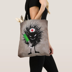 Evil Nurse Monster Art – Gothic Cartoon with Syrin Tote Bag