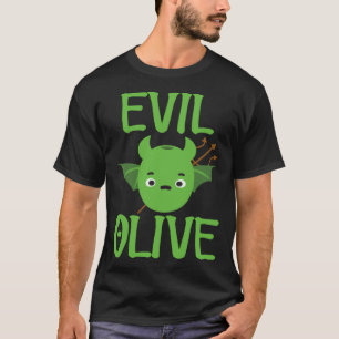 Evil Olive Devil Olive Vegan Pun Olive Oil T-Shirt