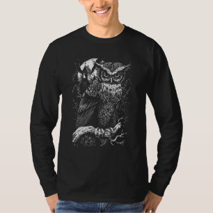 Evil Owl Dark Burning Church Night Owl Gothic Noct T-Shirt