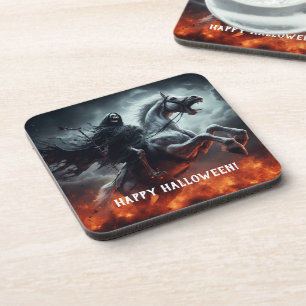 Evil Pale Horse and Death Halloween Coaster