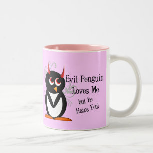 Evil Penguin in Love Mug