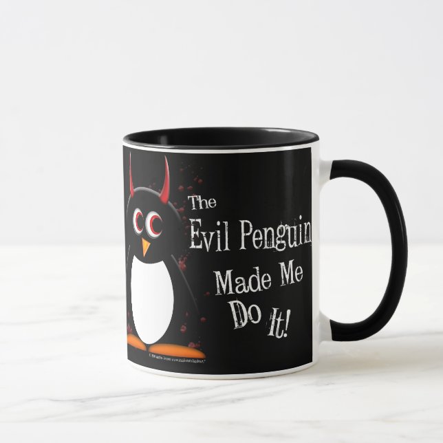 Evil Penguin Made Me Dark Mug (Right)