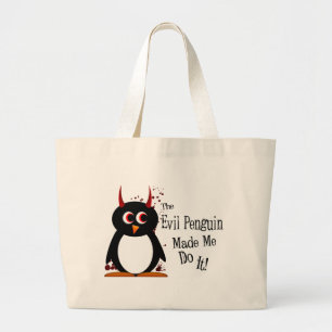 Evil Penguin made me do it tote bag