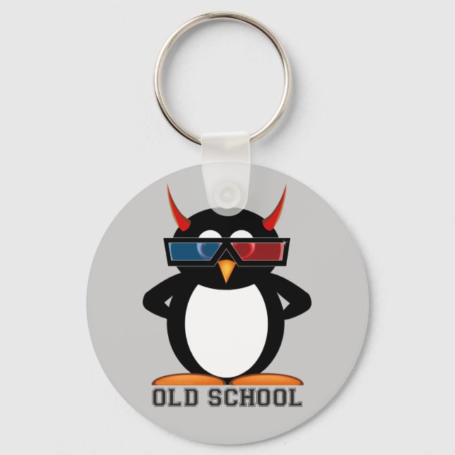 Evil Penguin™ Old School 3D Key Chain (Front)