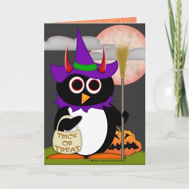 Evil Penguin Witch Card (Front)
