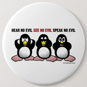 Evil Penguins 6 Cm Round Badge
