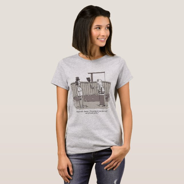 Evil Perm women grey T-shirt (Front Full)