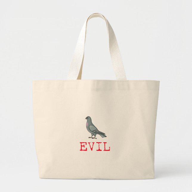 Evil Pigeon Large Tote Bag (Front)