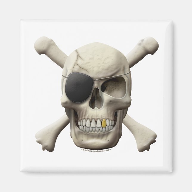 Evil Pirate Skull & Crossbones Magnet (Front)