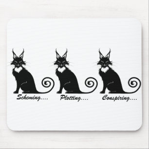 Evil Plotting Cat Trio Mouse Mat
