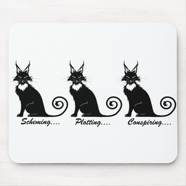 Evil Plotting Cat Trio Mouse Mat (Front)