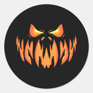 EVIL PUMPKIN CLASSIC ROUND STICKER