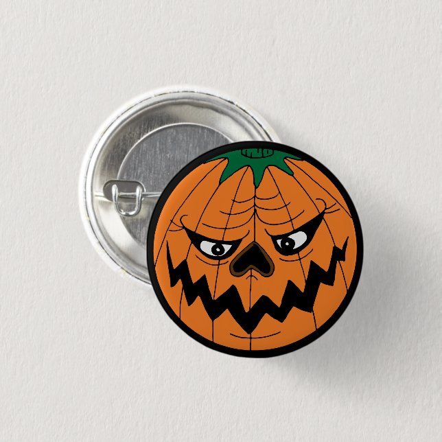 Evil Pumpkin Creepy Kids Halloween Party 3 Cm Round Badge (Front & Back)