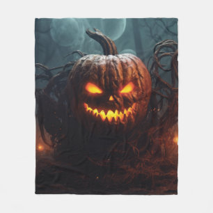 Evil Pumpkin Fleece Blanket