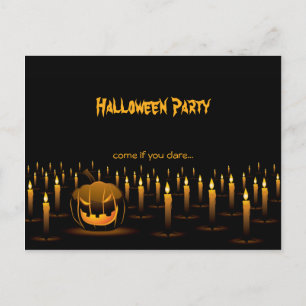 Evil Pumpkin Halloween Candles Invitation