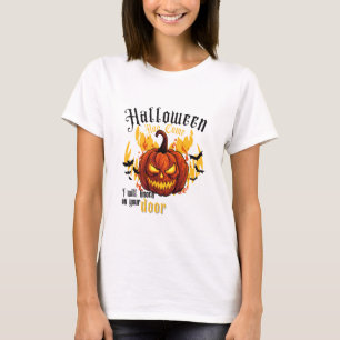 Evil Pumpkin Halloween   Dark Fantasy Design T-Shirt
