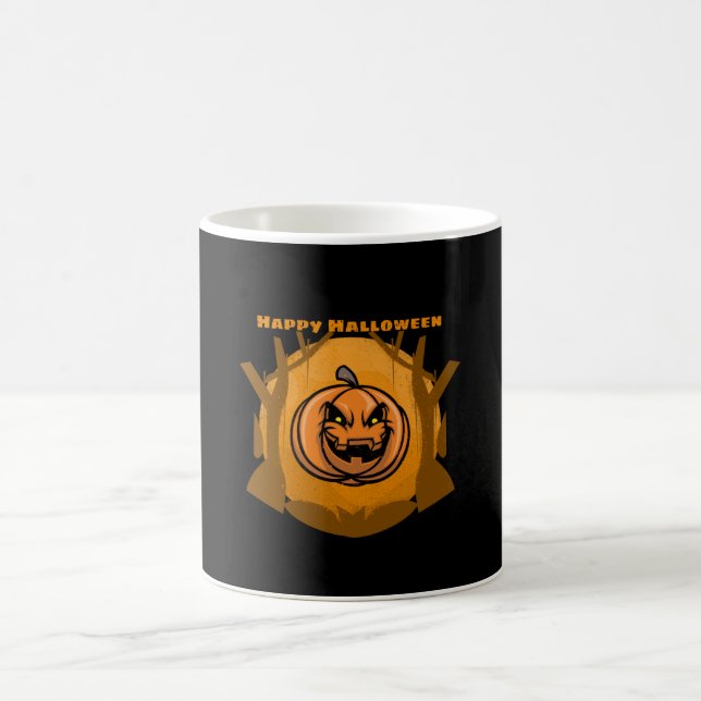 Evil Pumpkin Happy Halloween Tree Coffee Mug (Center)