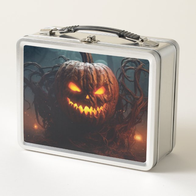 Evil Pumpkin Metal Lunch Box (Front)