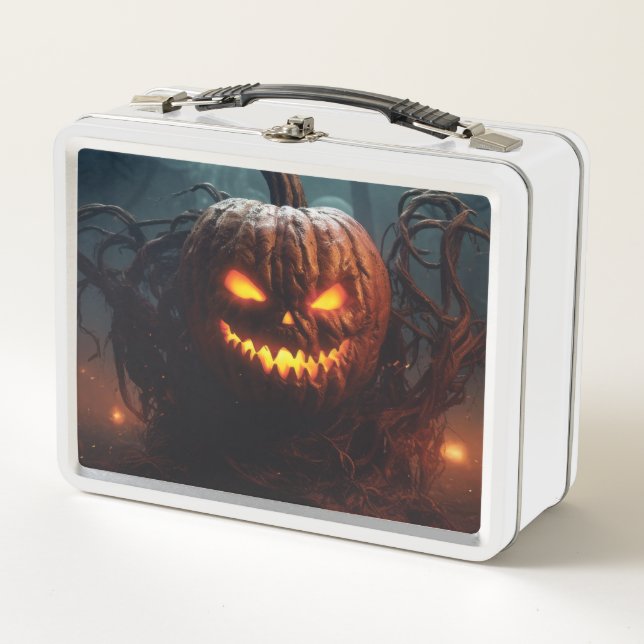 Evil Pumpkin Metal Lunch Box (Front)