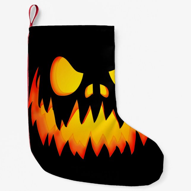 Evil Pumpkin Small Christmas Stocking (Front)