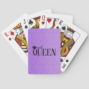 EVIL QUEEN Crown Purple Glitter Glam playing cards