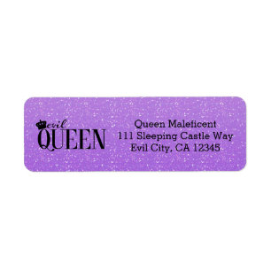 EVIL QUEEN Purple Glitter Glam Address Labels