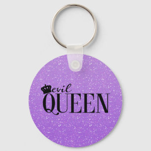 EVIL QUEEN Purple Glitter Glam Keychain