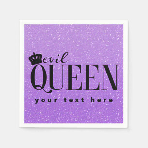 EVIL QUEEN Purple Glitter Glam Party Napkins