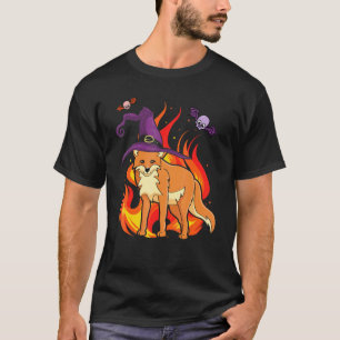 Evil Red Fox Witch Scary Red Fox Halloween T-Shirt