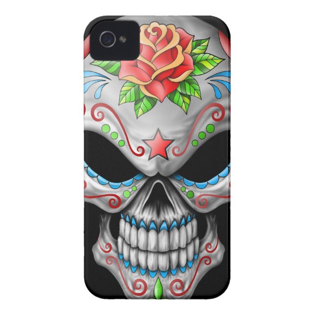 Evil Rose Sugar Skull Case-Mate iPhone Case (Back)