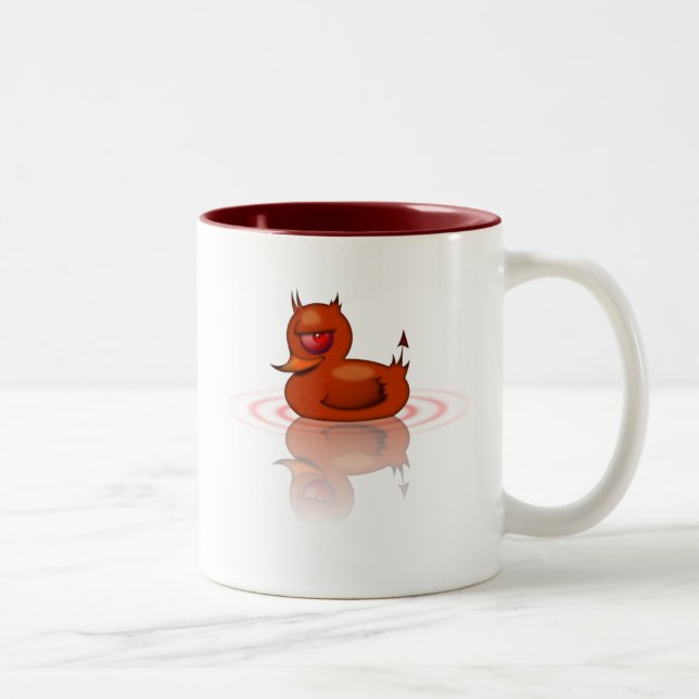 Evil Rubber Duck Two-Tone Coffee Mug (Right)