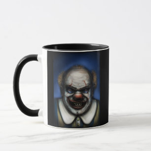 EVIL SCARY CLOWN ART COFFEE MUGS