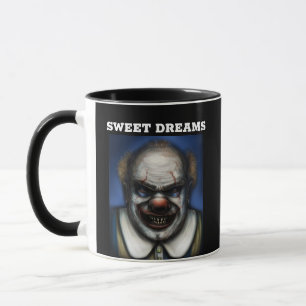 EVIL SCARY CLOWN ART SWEET DREAMS COFFEE MUGS