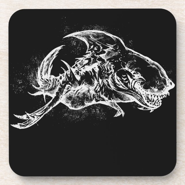 Evil Shark in White Coaster (Front)