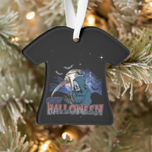 Evil Skeleton In Scary Dark Night Halloween Ornament