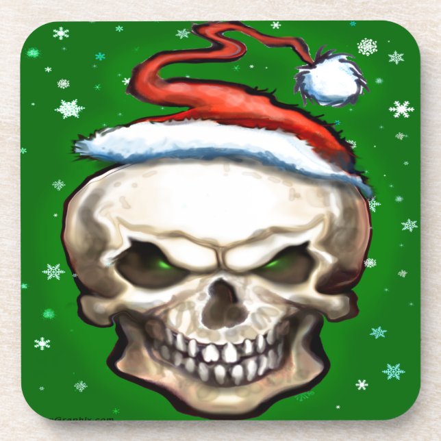 Evil Skull Christmas Coaster (Front)