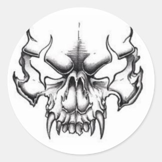 EVIL SKULL CLASSIC ROUND STICKER