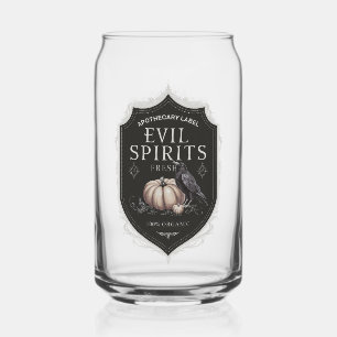Evil Spirits Halloween Party Vintage Can Glass