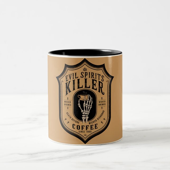 Evil Spirits Killer Coffee Two-Tone Coffee Mug (Center)