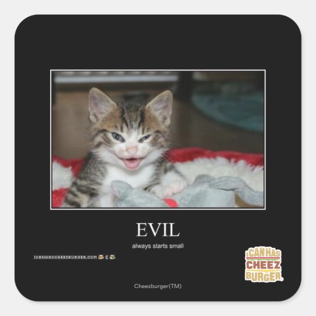 Evil Square Sticker (Front)