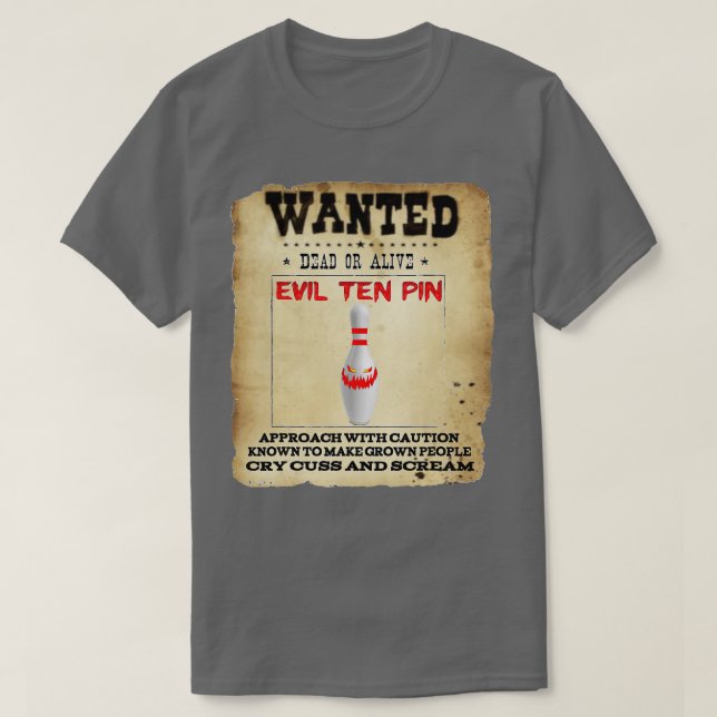 Evil Ten Pin 10 Funny Bowling Short Sleeve  T-Shirt (Design Front)