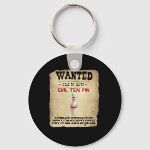 Evil Ten Pin 10 Funny Bowling Short Sleeve Tee Key Ring