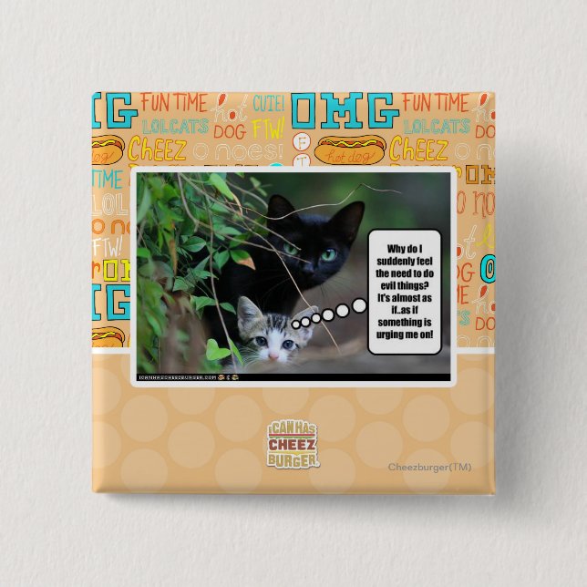 evil things 15 cm square badge (Front)