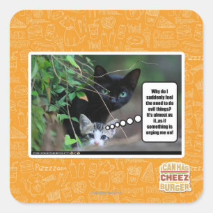 evil things square sticker