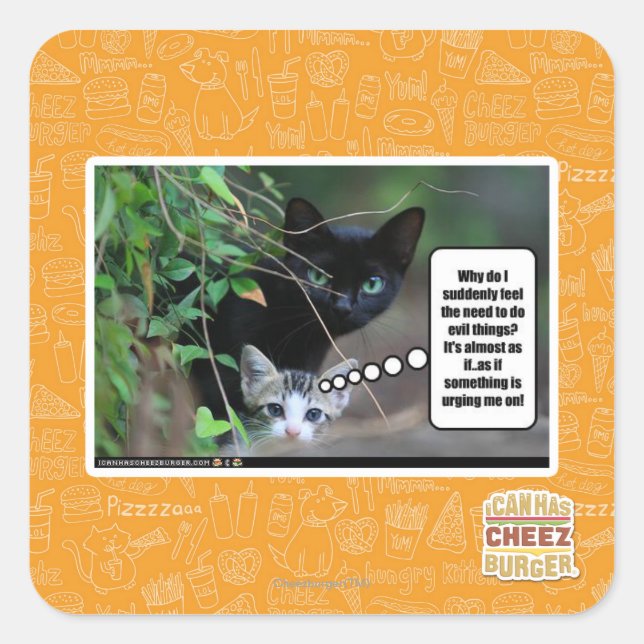 evil things square sticker (Front)