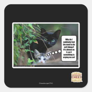 evil things square sticker