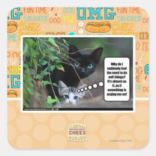 evil things square sticker