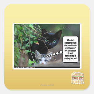 evil things square sticker