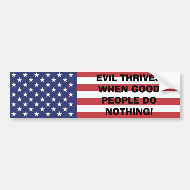Evil Thrives when good people do nothing bmprstkr4 Bumper Sticker (Front)
