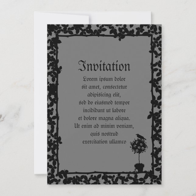 Evil Topiary Coordinates Invitation (Front)